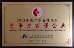 2015年度江苏省建筑业竞争力百强企业